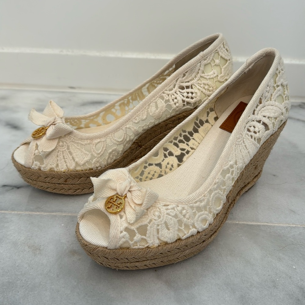 Brand new, never work Tory Burch wedges